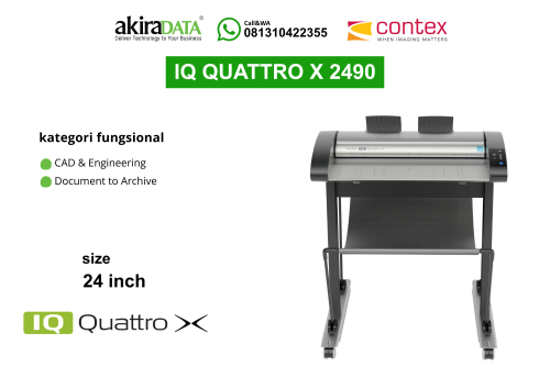 Scanner Contex IQ Quattro X 2490 – Pemindai full color format besar (24 inci) berkecepatan tinggi untuk CAD & Engineering dan Document to Archive.